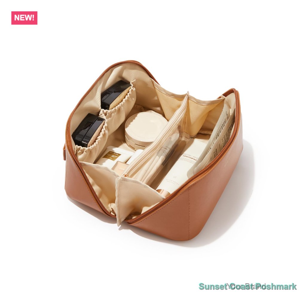 Large Capacity Waterproof Pu Leather Travel Makeup Bag
